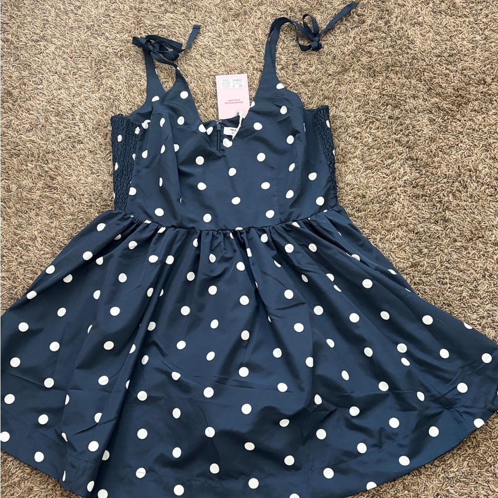 Old Navy Blue and White Polka Dot Kids Dress